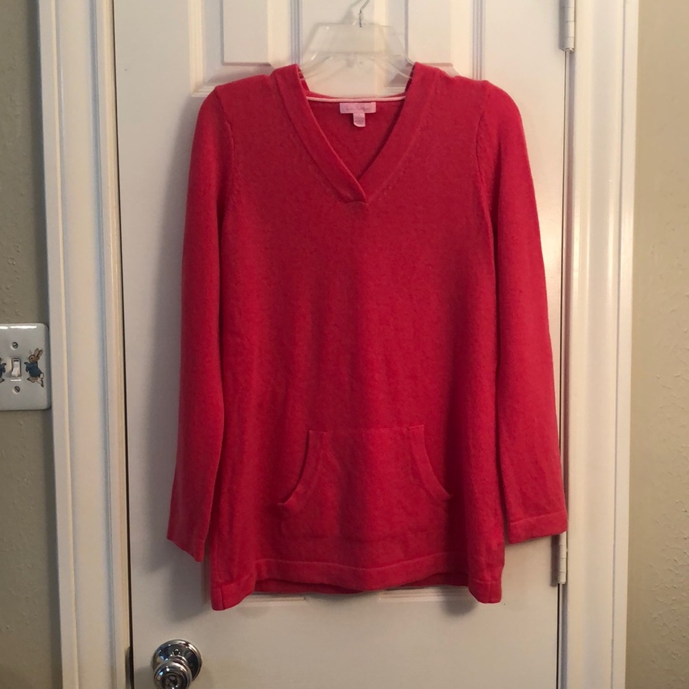 Lilly Pulitzer Pink Cashmere V-Neck Sweater EUC